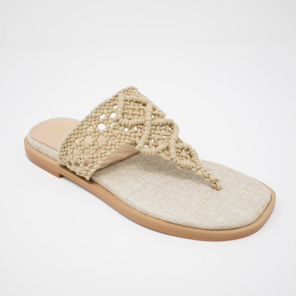 CECILIA Macrame Handwoven Sandals - Beige